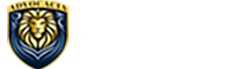 Logo da Ribeiro Junqueira, que se trata de um escuto com uma ilustração de leão